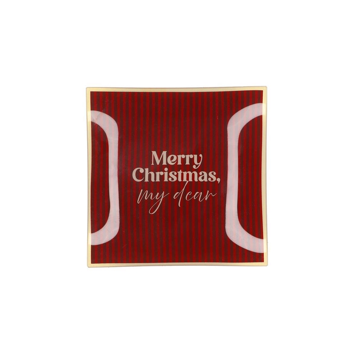 <h4>Plate Square Merry Christmas 18x18x2cm</h4>
