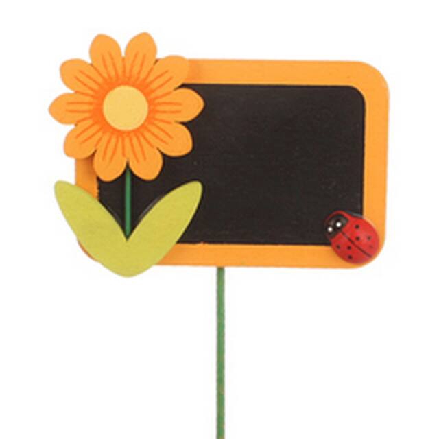 Pick chalk board 5,5x8cm+50cm stick orange