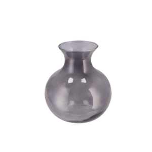 Mira Smoke Glass Cone Neck Sphere Vase 20x20x21cm Nm