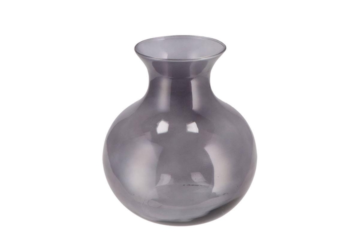 <h4>Mira Smoke Glass Cone Neck Sphere Vase 20x20x21cm Nm</h4>