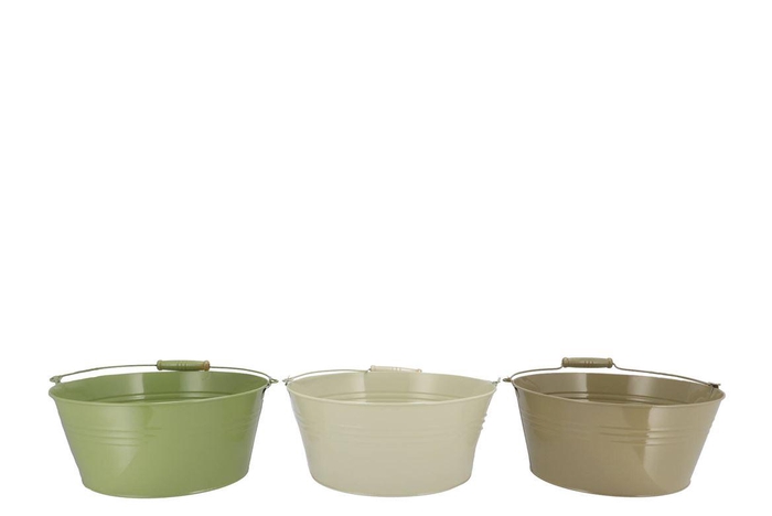 Zinc Summer Green Mix Basic Bowl Ass 28x12x22cm