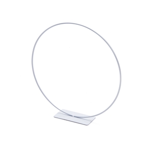 METAL RING ON BASE 25CM WHITE