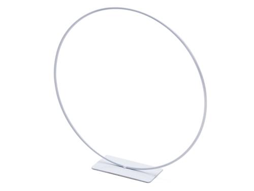 METAL RING ON BASE 30CM WHITE