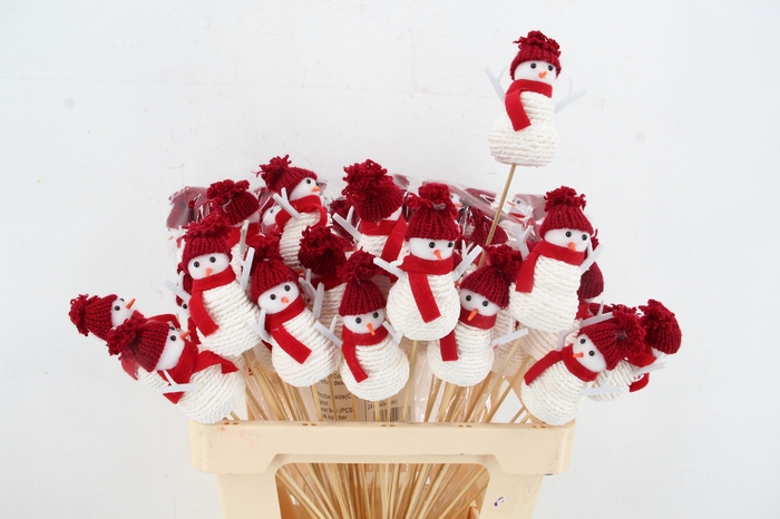 <h4>Stick Snowman Xmas Red 26377</h4>