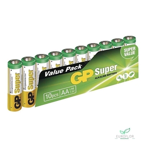 BATTERIJEN GP ALKALINE SUPER AA 1,5V 10pc