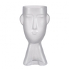 Glass vase face d16 32cm