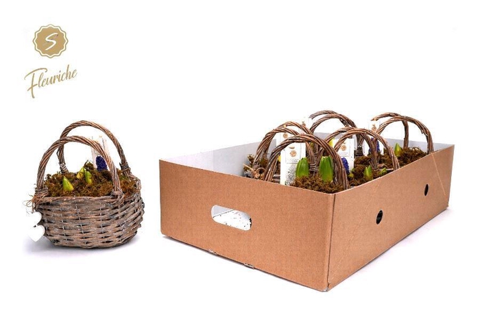 <h4>(3701) Hyacint Basket with Handle 3PP Mos</h4>