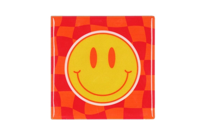 <h4>Tile Smiley Orange/pink 10x10x1cm</h4>