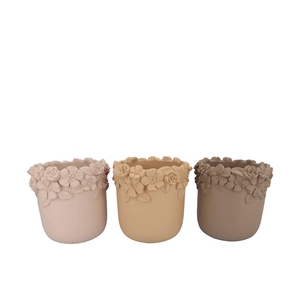 Gigi Natural Brown Mix Flower Pot Ass 27x27x25m Nm