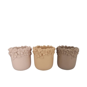 Gigi Natural Brown Mix Flower Pot Ass 27x27x25m Nm
