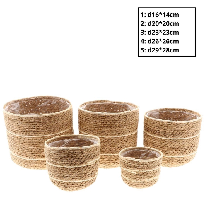 <h4>Basket sets Santo pot S/5 d29*28cm</h4>