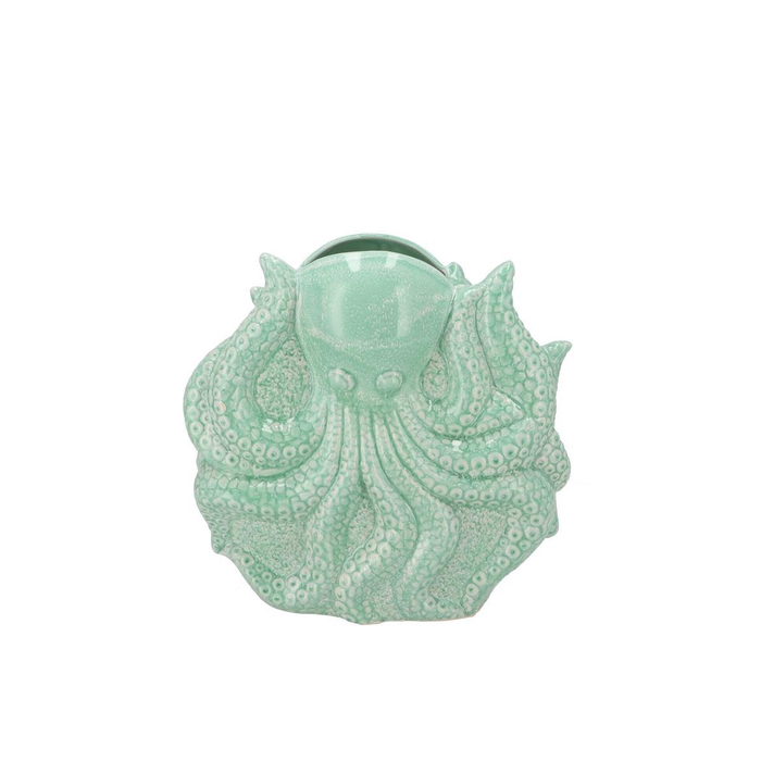 <h4>Shella Green Vase Octopus 26x11x27cm</h4>
