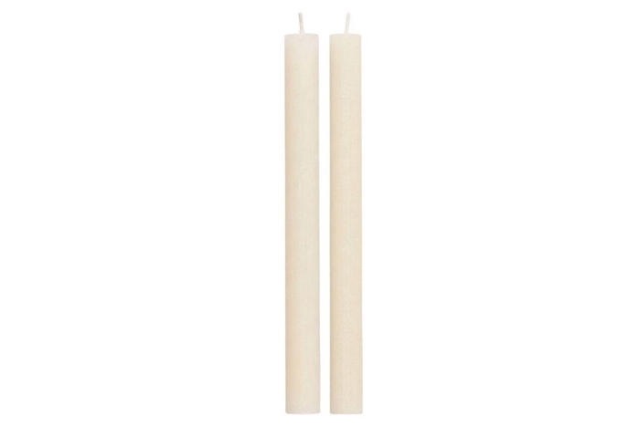 <h4>Candle Rustic Dinner Offwhite S/2 3x25cm</h4>