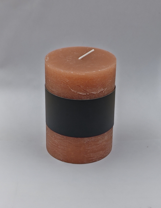 <h4>DF11-731280100 - Pillar candle Lucian d6.8xh9.5 rustic orange</h4>