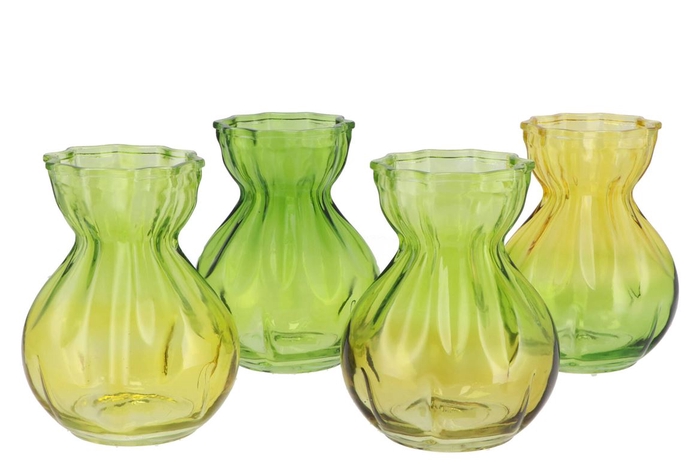 <h4>Bicolore Forest Green Candy Vase Ass 14x18cm</h4>