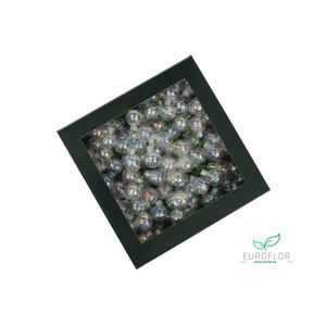 KERSTBAL GLASS 20MM ON WIRE 144PCS CLEAR PEARL
