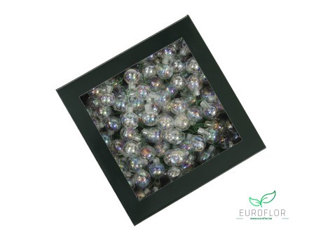 KERSTBAL GLASS 20MM ON WIRE 144PCS CLEAR PEARL