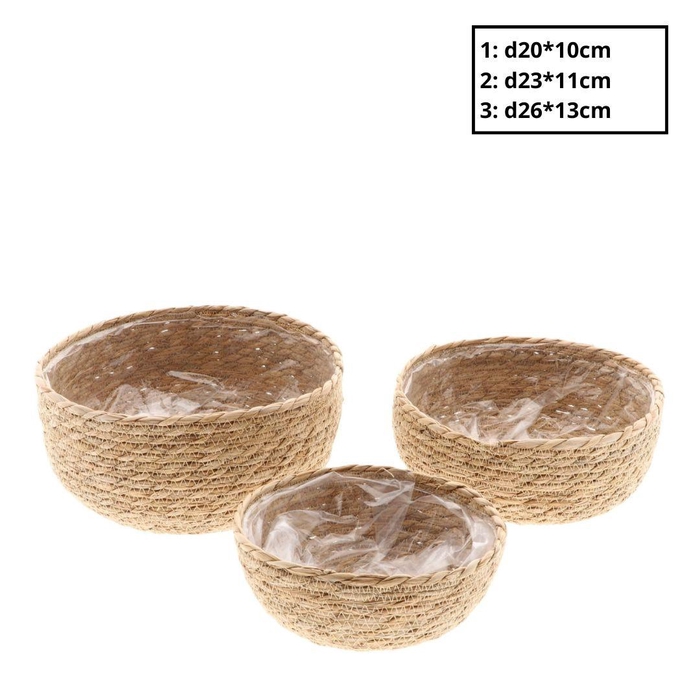 <h4>Basket sets Nora tray S/3 d26*13cm</h4>