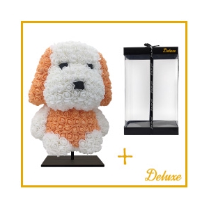 arr3 Deco hond 25cm - oranje/wit