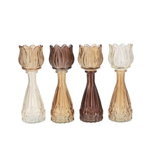 Bicolore Natural Brown Mix Tulip Vase Ass 7x22cm