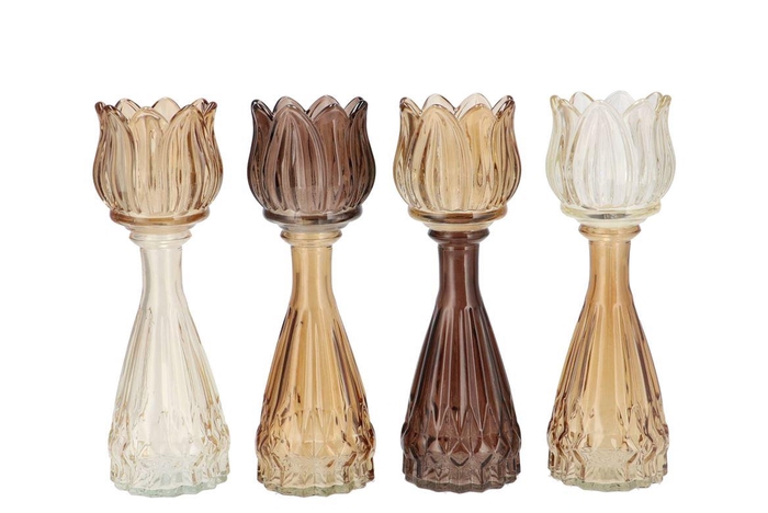 <h4>Bicolore Natural Brown Mix Tulip Vase Ass 7x22cm</h4>