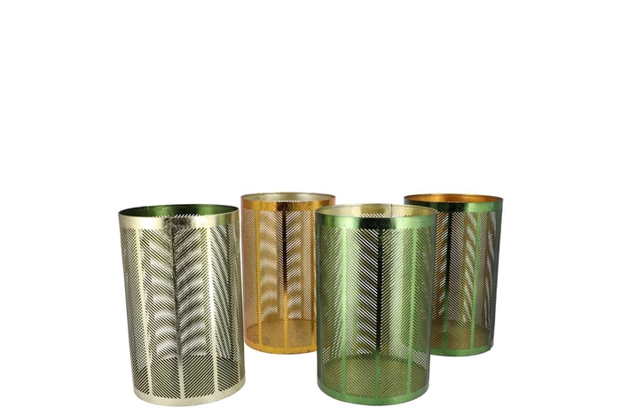 <h4>Glam Majestic Green Mix T-light Cilinder Ass 12x16cm</h4>