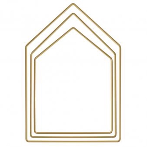 METAL HOUSE SET3 13,5X19 15,5X23 18X27X5 GOLD