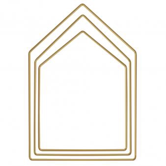 METAL HOUSE SET3 13,5X19 15,5X23 18X27X5 GOLD