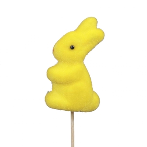 Easter Stick 20cm rabbit flock 8cm