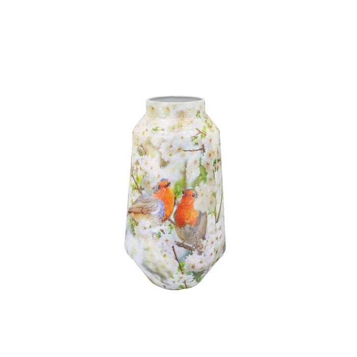 <h4>April Offwhite Vase Bird Iron 26x26x46cm</h4>