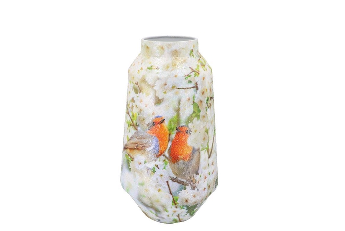 <h4>April Offwhite Vase Bird Iron 26x26x46cm</h4>