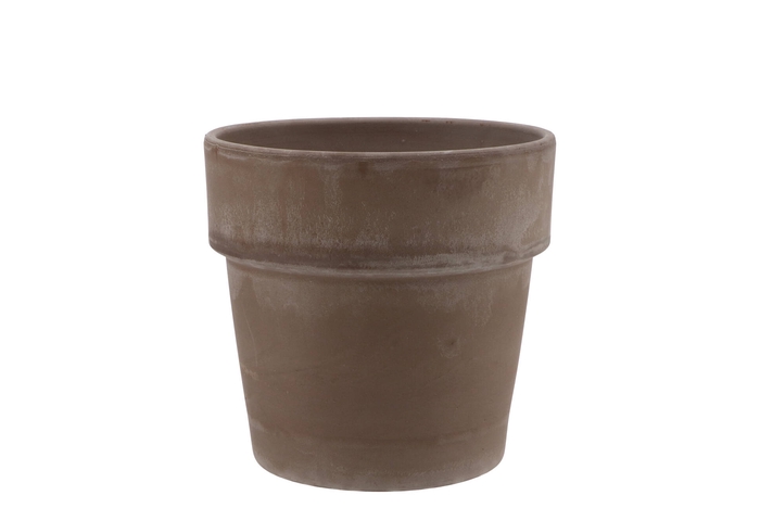 Terra Cylinder Pot Grey Siliconised 10x10cm