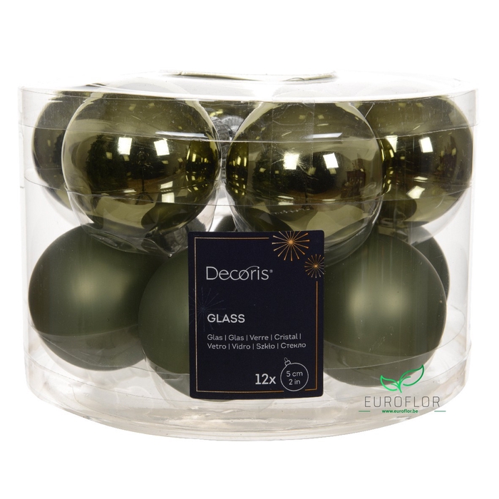 <h4>KERSTBAL GLASS 50MM 12PCS ROSEMARIJN</h4>