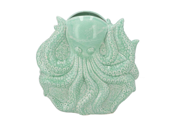 <h4>Shella Green Vase Octopus 17x8x17cm</h4>