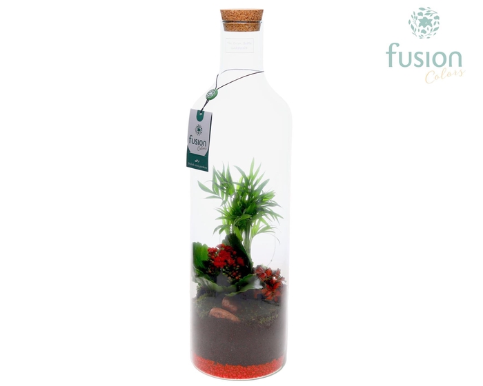 <h4>Green Bottle Fles Large Love met arrangement</h4>