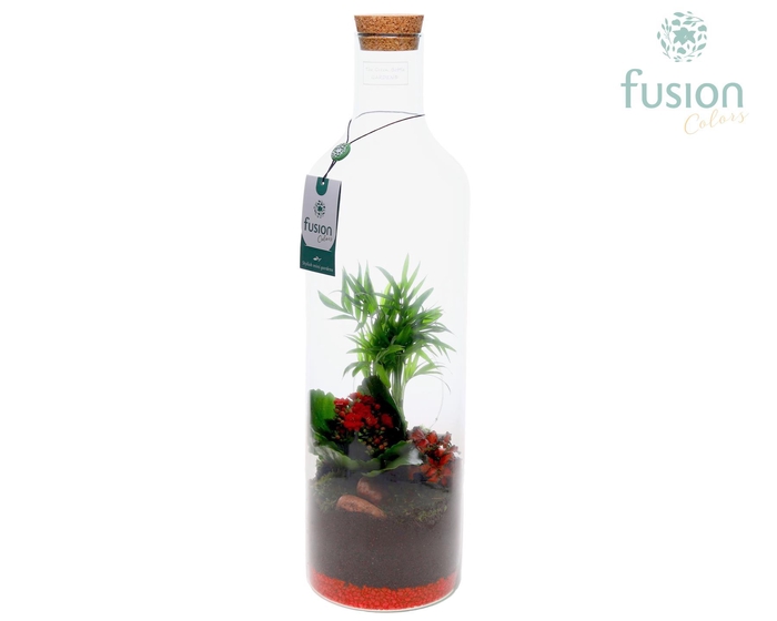 <h4>Green Bottle Fles Large Love met arrangement</h4>