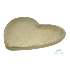 PAULOWNIA WOOD PLATE HEART 26X24XH3