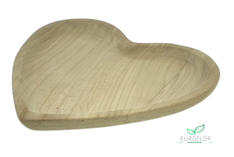 PAULOWNIA WOOD PLATE HEART 26X24XH3