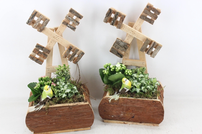 <h4>arr2 TD - Hout windmolen - roze/wit</h4>