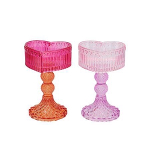 Amour Fuchsia Mix T-light Heart Ass 10x9x15cm