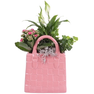Yearround Arr. Indoor Ceramic Designer Handbag Pink Ø18cm 3PP