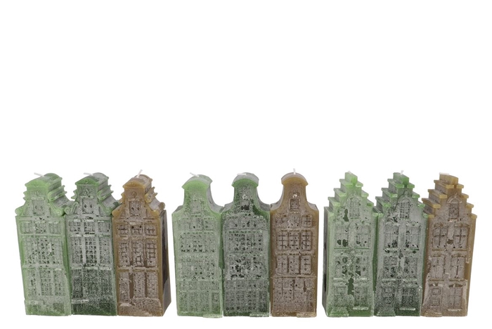 <h4>Amsterdam House Green Mix Candle 7x7x20cm</h4>