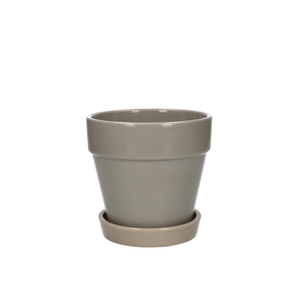 Ceramics Santi pot+dish d12*11.5cm