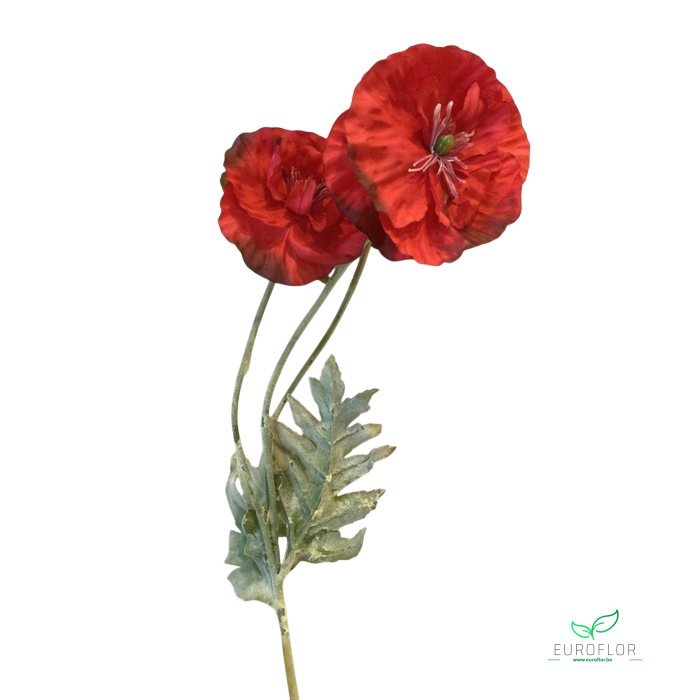 <h4>SILK FLOWERS - POPPY FLORA SPRAY RED 70CM</h4>