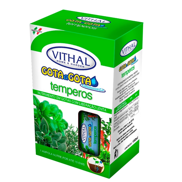 <h4>FERTILIZANTE VITHAL GOTA A GOTA PARA TEMPEROS COM 6 AMPOLAS DE 32ML</h4>