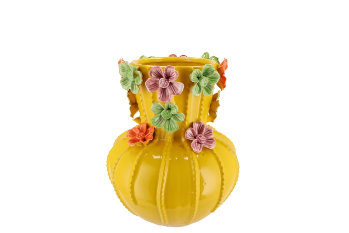 Flower Yellow Vase 18x21cm Nm