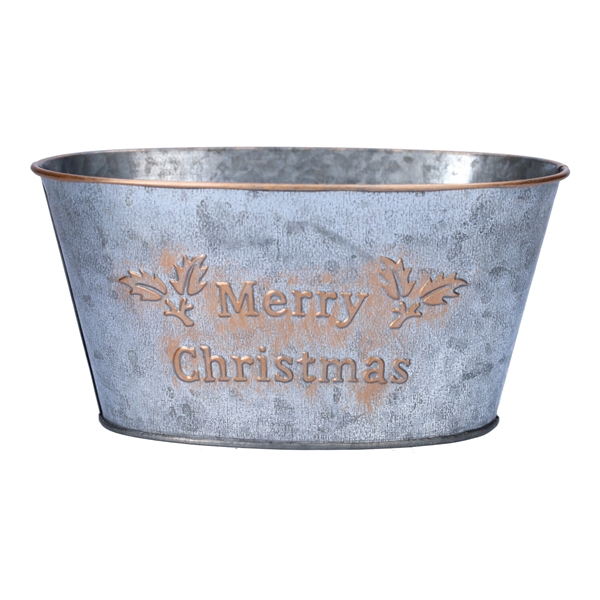 <h4>Planter Holly oval 19x13.5x10 grey \\</h4>