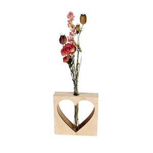 Houten standaard Haoro 12x12cm hart glasx1 FSC