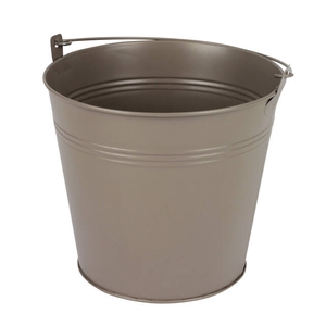 Bucket Sevilla zinc 17.8xH15.8cm -ES17 taupe matt