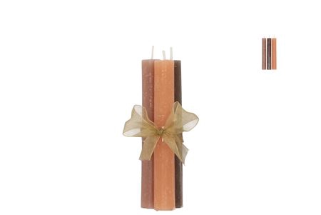 <h4>Candle Frosty Taper Woods Brown Mix 2x15cm</h4>